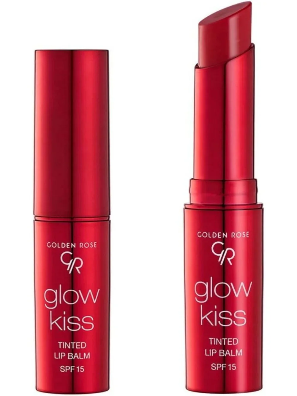 Vegan Tinted Lip Balm with SPF 15 - Glow Kiss in Strawberry, Hydrating